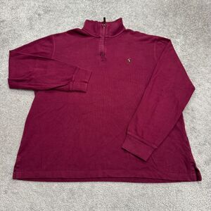 Polo Ralph Lauren Estate Rib 1/4 Zip Pullover Sweater Mens XL Maroon Casual Knit